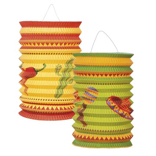Boland lanternes Mexico Fiesta 16 cm 2 pièces multicolore