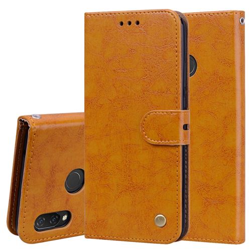Etui en PU cire huileuse marron pour votre Huawei P Smart Plus/Nova 3i
