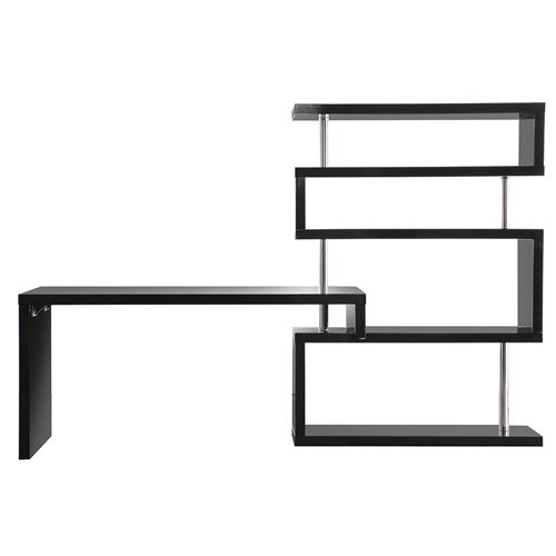 Bureau design noir laqué brillant amovible T-MAX