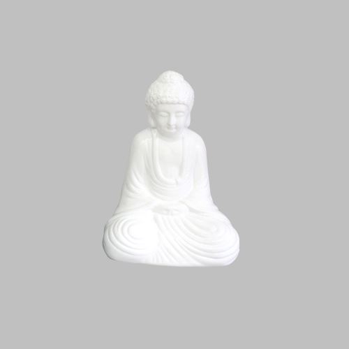 bouddha ceramique 13*9*h19cm blanc