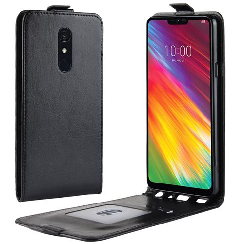 Etui en PU retournement vertical noir pour votre LG G7 Fit