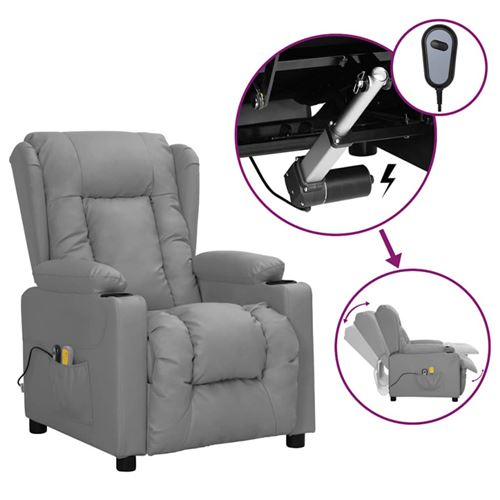 Non Communiqué Gris Fauteuil De Massage Électrique Similicuir