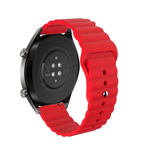Bracelet en silicone Boucle inversée de 22 mm pour Samsung Gear S3/Galaxy Watch 46mm/Huawei GT2 46mm/Huami Amazfit 1/2 - Rouge