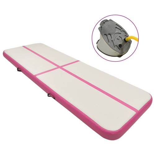 Tapis de gymnastique gonflable avec pompe 500 x 100 x 15 cm PVC Rose