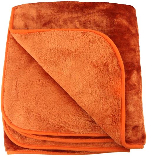 Amago Couverture toucher cachemire, Microfibres, terracotta, 130 x 170 cm