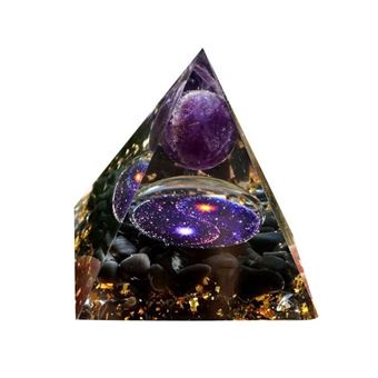 Pyramide Orgonite Yin et Yang Améthyste - 1