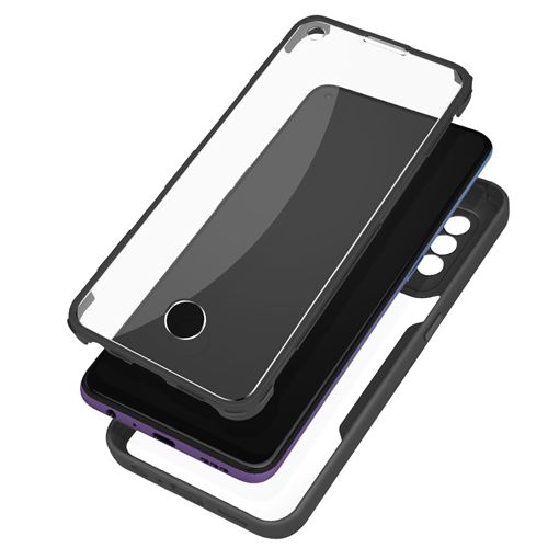 Avizar Coque pour Oppo A94 5G Dos Plexiglas Avant Polymère Coins Renforcés Avizar Contour noir