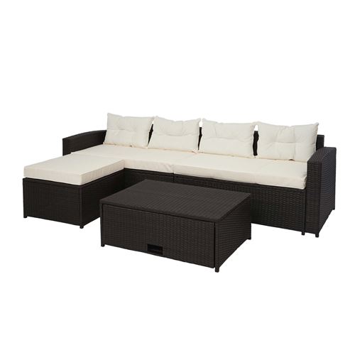 Mendler - Salon de jardin - Rotin - Marron - 4 personnes - Image 3