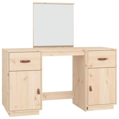 vidaXL Ensemble de coiffeuse avec miroir Bois de pin solide