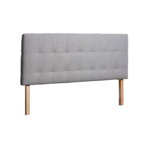 Tete de lit 140x190 cm - Tissu beige - L 152 x P 8 x H 65/101 cm - AGADIR