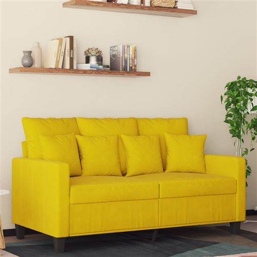 Non Communiqué Jaune Vidaxl Canapé À 2 Places 120 Cm Velours