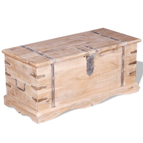 Non Communiqué Marron Coffre De Rangement Bois D Acacia