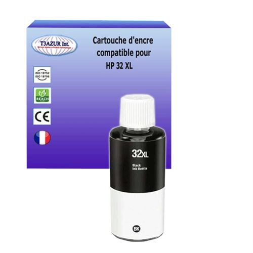 Bouteille encre compatible avec HP 32XL pour HP Smart Tank Plus 558 - Noire - T3AZUR