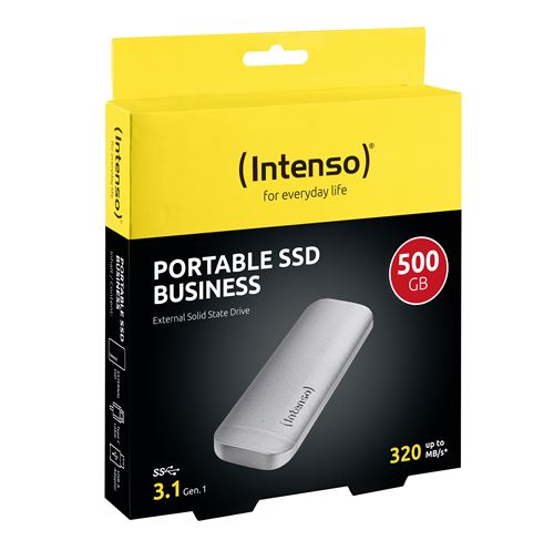 Disque externe Intenso SSD 500Go 1.8 USB3 USB-C argent