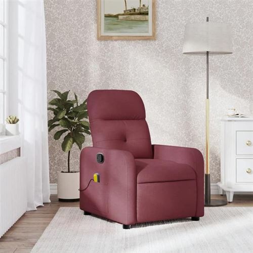 Vidaxl Fauteuil De Massage, Relaxation Tissu Bordeaux - Image 3