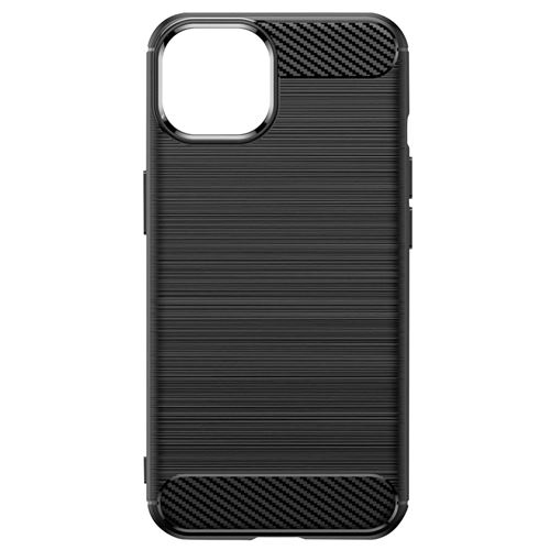 Coque pour iPhone 14 Plus Renforcée Souple Carbone Effet Brossé Avizar Noir