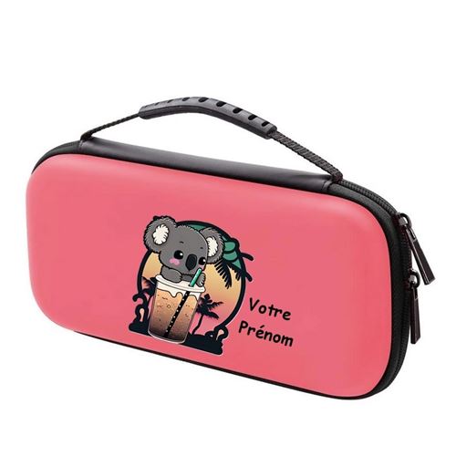 Etui pochette rose corail Taperso pour Nintendo Switch Lite avec motif koala style hawaii plage personnalisable