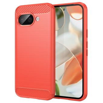 Coque pour Google Pixel 9a 5G - housse etui silicone gel carbone + verre trempe - ROUGE - htdmobiles - 1