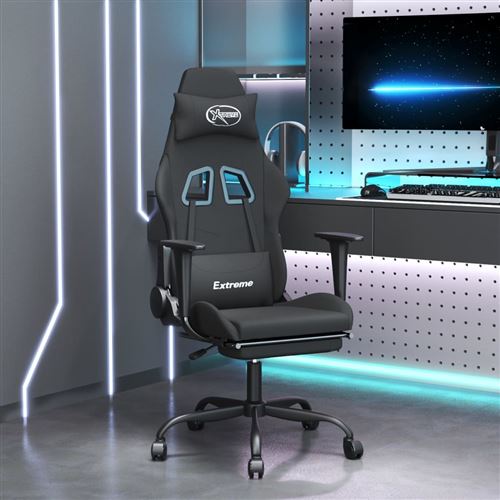 Vidaxl Noir Chaise De Jeu Avec Repose-Pied - Image 3
