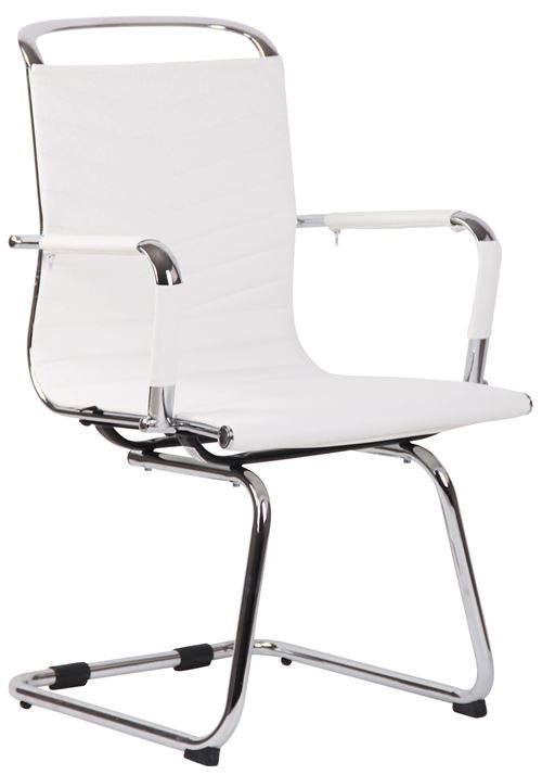 Chaise de visiteur Burnley en Similicuir ou Véritable Cuir , Blanc /Similicuir