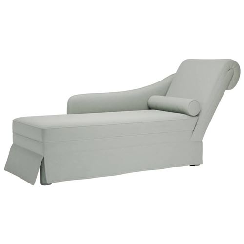 vidaXL Chaiselongue mit Nackenrolle und Rechter Armlehne Hellgrau Samt