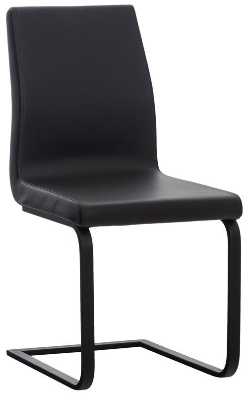 CLP Chaise de salle à manger Belley avec Piètement Luge en Métal , Noir /Similicuir