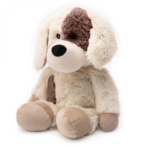 Non Communiqué Beige Bouillotte Chauffante Micro-Ondes À Graines Avec Housse Peluche - Chien