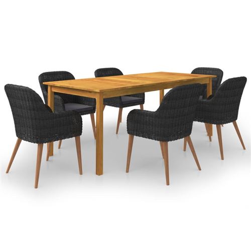Non Communiqué Noir Vidaxl 7-Delige Tuinset Zwart3067918