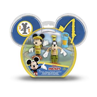 Pack de 2 figurines articulées Mickey Et Minnie Thème Camping avec accessoires 7.5 cm