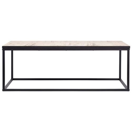 Table basse rectangulaire - effet vintage vielli - pieds métal noir - 120 x 60 x 43 cm - RALF