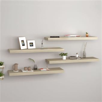 vidaXL Wandschappen zwevend 4 st 80x23,5x3,8 cm MDF eikenkleurig323879 - 1