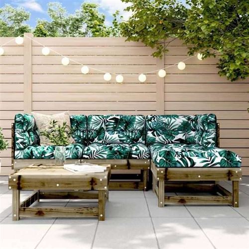 VIDAXL  Salon De Jardin 5 Pcs Bois De Pin Impr&eacute;gn&eacute;