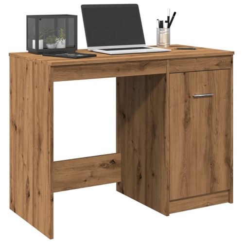 VIDAXL - Bureau droit - 100x50x76 cm - Chêne - Image 3