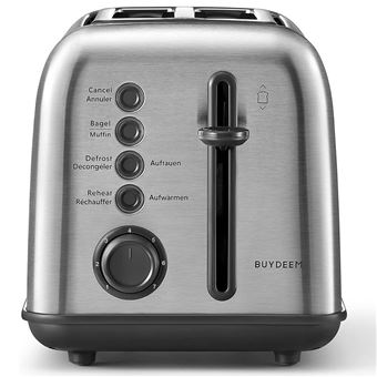 BUYDEEM DT620E Grille Pain 2 tranches de fentes larges,Inox,7 Niveaux ...