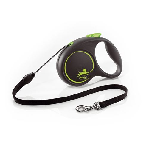Flexi - Laisse pour chien - Cordon - 5m - Noir/Vert - Image 3
