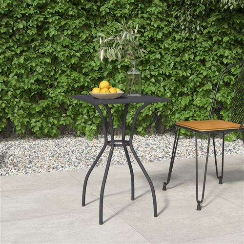 VidaXL Table de jardin anthracite 50x50x72 cm treillis d'acier