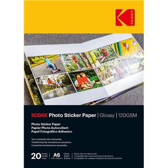 KODAK Photo Sticker Paper A6 X20 Gloss 120gsm