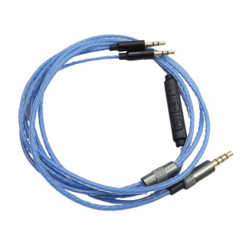 Câble avec contrôle 3,5 mm pour casque Sol Republic Master Tracks HD V8 V10 V12 X3 Bleu