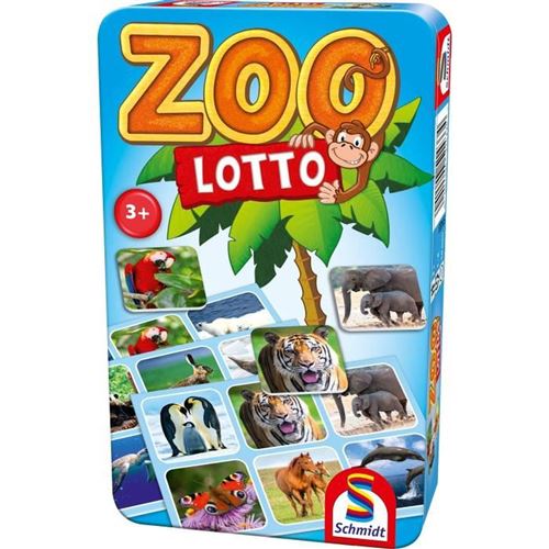 Non Communiqué Bleu Jeu De Société Schmidt Spiele Zoo Lotto 1-4 Joueurs 24 Animaux Poche