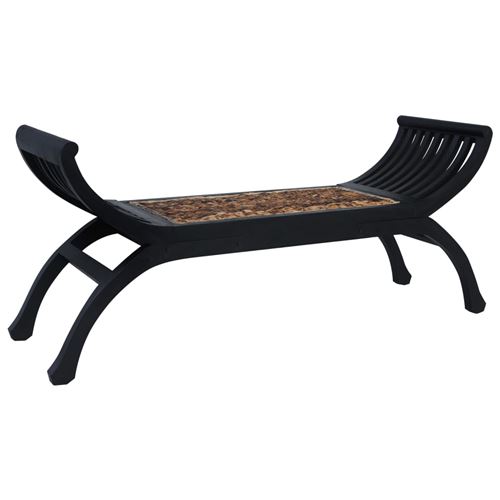 vidaXL Banc 120 cm Marron foncé Abaca