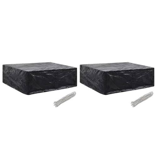 Vidaxl Noir Housses De Salon De Jardin 2 Pcs - Image 3