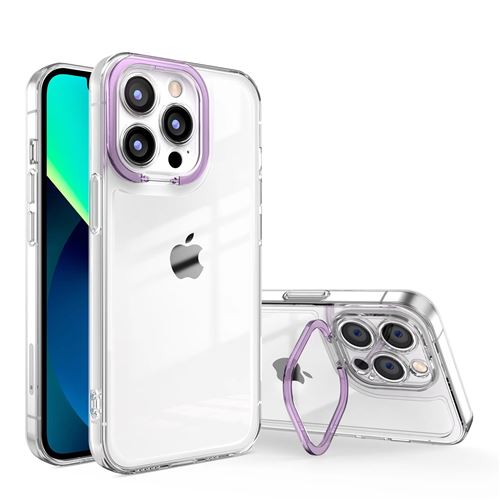 Coque pour iPhone 13 FONGWAN avec support de bague invisible - Mauve