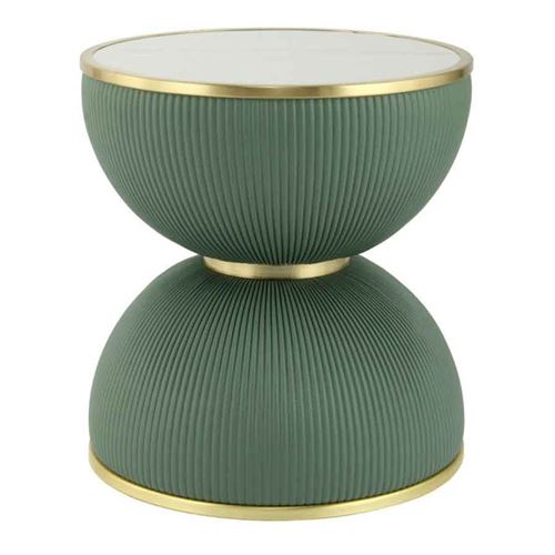 Non Communiqué Vert Table D'appoint Design "Jokai" 51Cm & Or