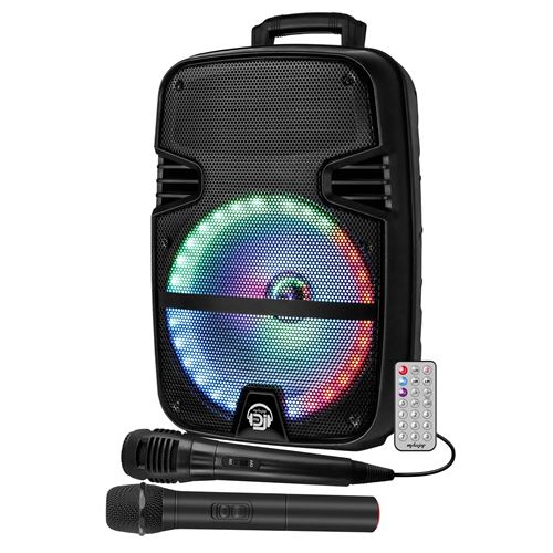 My Deejay Enceinte Sono Mobile Mdj12 Ring À Leds Rvb 600W 12" Usb, Bluetooth, Tws, Micros Vhf Et Filaire, Télécommande - Image 2