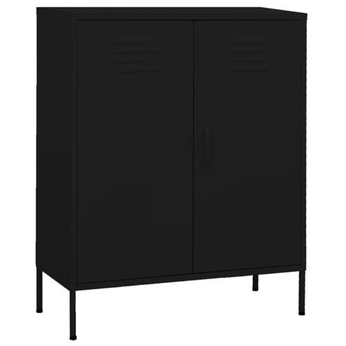Non Communiqué Noir Armoire De Rangement 80X35x101,5 Cm Acier