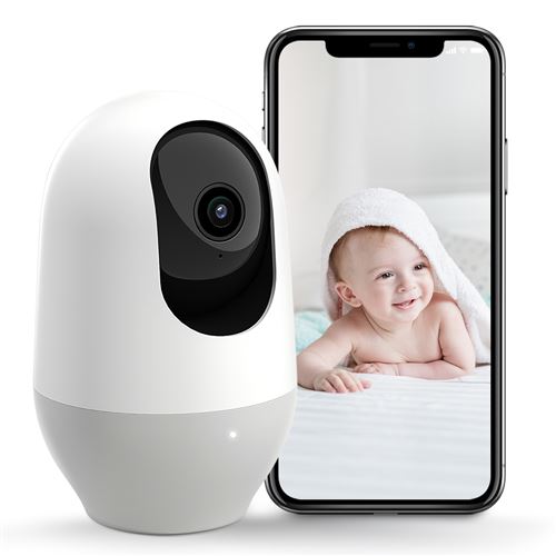 Babyphone avec Caméra Nooie IPC100, 1080P, Vision Nocturne, Blanc
