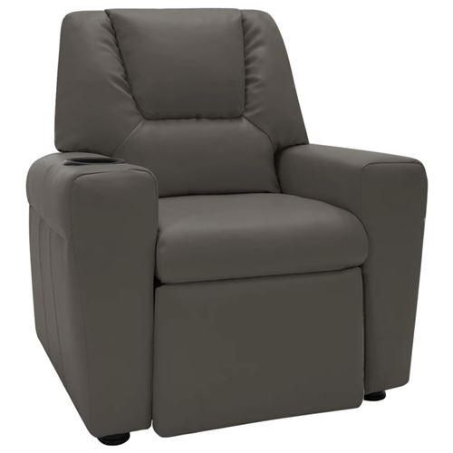 vidaXL Fauteuil inclinable pour enfants Similicuir Gris anthracite