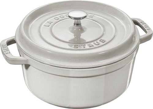 Cocotte ronde truffe blanche fonte 28 cm Blanc Staub
