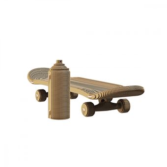 Cartonic - Puzzle 3D Skate et bombe - Naturel -