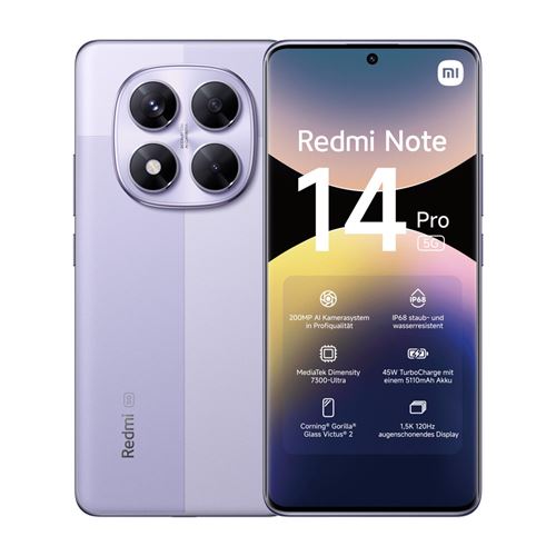 Xiaomi Redmi Note 14 Pro 5G 12Go RAM 256Go Violet